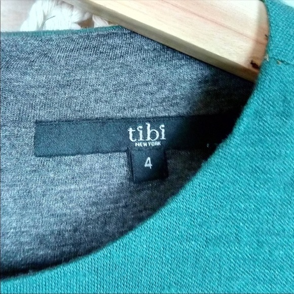 Revolve | Tibi Forest Green Wool Pleated Skirt Sleeveless Jersey Midi Dress - Picture 6 of 8